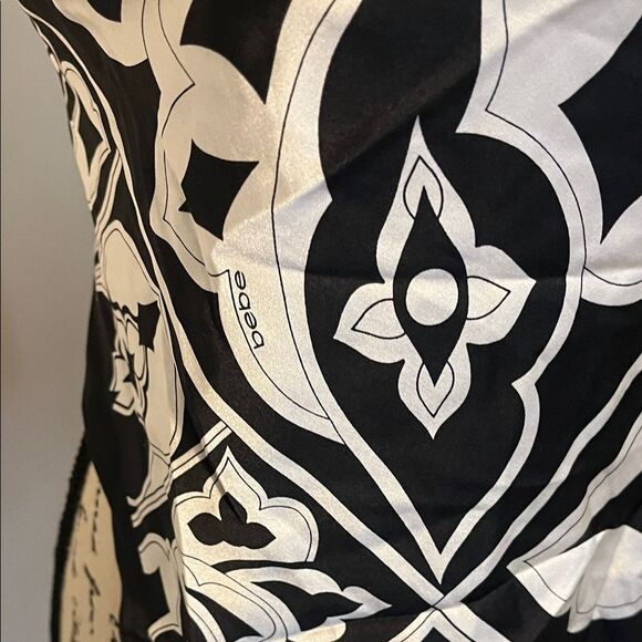 Bebe Y2K Black White Reversible Silk Blend Halter Top Event Party 00’s Club - Picture 3 of 12